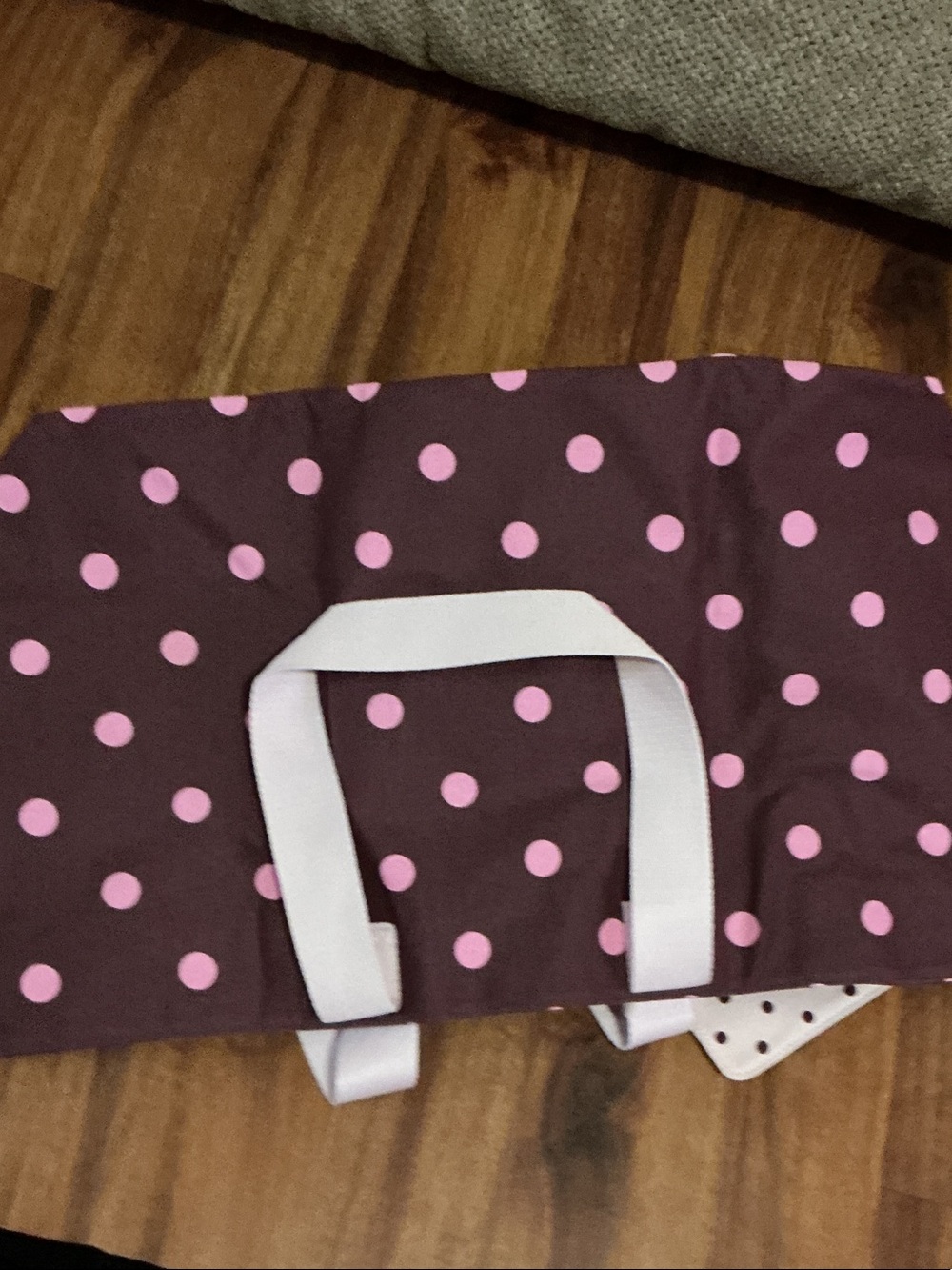 PINK Victoria's Secret Brown Tote with Pink Polka Dots and Matching Pouch nwt - Picture 4 of 8